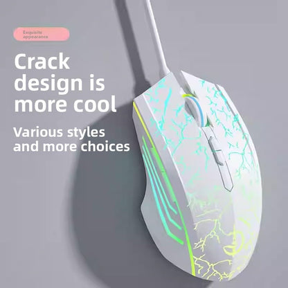 holy sword M800 Wired Gaming Mouse Features a 6-Key RGB Breathing Light and an Adjustable DPI2400 Lightweight Ergonomic Design, Making it Suitable for FPS Gaming and Office use - color: Wired Blue Crack