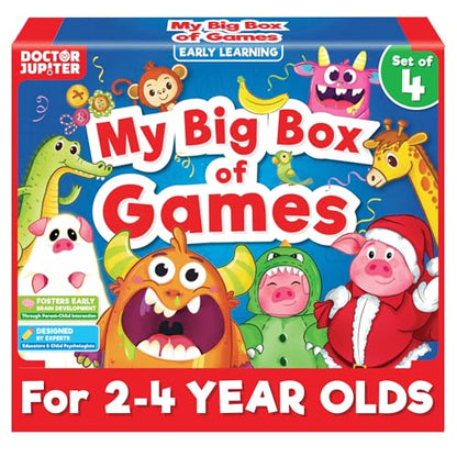 Doctor Jupiter My Big Box of Games for 2 to 4 | Toys for Ages 2-4 | Birthday Gift for 2 Year Old Boys and Girls | Toddler Toys for 2-3-4 Year Old | Learning & Education Toys - style: My Big Box of Games: 2+