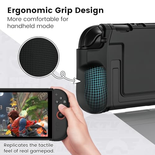 BHGift for 2025 Switch 2 Grip Case,Dockable | Case with Ergonomic Grip for Handheld as a Real Gamepad, Shockproof Protective Case Accessories for Switch 2