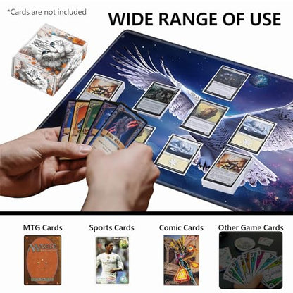 Strong Magnet Card Case Deck Box Mtg Card Box Playing Card Box Magic Deck Box Tcg Up to 200 Cards Creative Pattern Trading Card Storage Box for Collectible Card Games, Long-Haired White Cat - color: Long-Haired White Cat