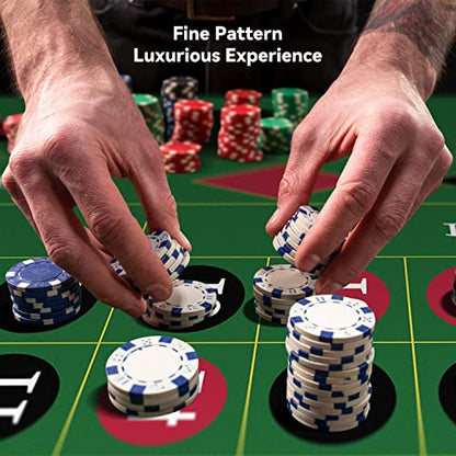 YUZPKRSI 70" x 35" Roulette Casino Mat, Roll-up Poker Mat for Table with Carrying Bag, Professional Poker Table Mat Layout, Non-Slip Rubber Poker Table Top Cover for Parties, Poker Game Night - color: Dark Green-roulette