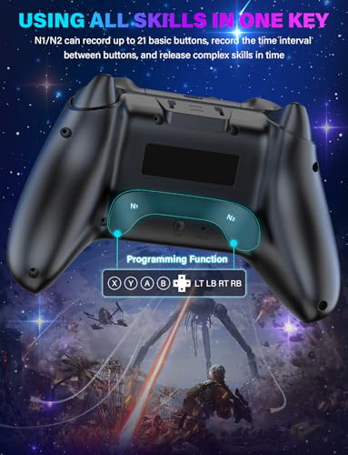 ZRZLMVP Wireless Switch Controllers for Nintendo Switch/OLED/Lite/Switch 2 | 1200mAh Rechargeable Switch Pro Controller, Switch Control with 10 Colors LED Light, Wake Up,Turbo,Vibration,Motion Control - color: Starry Blue