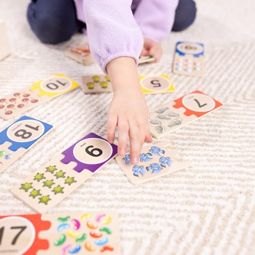 Melissa & Doug Self-Correcting Wooden Number Puzzles with Storage Box (40 pcs)