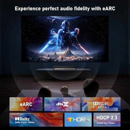 8K Fiber Optic HDMI 2.1 Cable 150ft, High Speed Fiber HDMI Cord 48Gbps, Long Active HDMI Cable, 48Gbps, 8K@60Hz 4K@120Hz, Dynamic HDR, eARC, HDCP 2.2&2.3, 3D, for PC, Monitor, PS5, PS4, Xbox, HDTV - size: 150 Feet