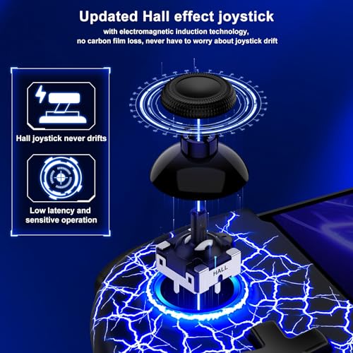 Gammeefy Switch Controller – Hall Effect Joysticks & Enhanced Grip – One Piece Switch Joypad Replacement Switch Pro Controller with 8-Color RGB Lighting, Turbo, Macros - Spider Web, 6.2"/7" - color: Spider Web, size: 6.2"/7"