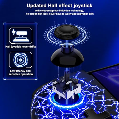 Gammeefy Switch Controller – Hall Effect Joysticks & Enhanced Grip – One Piece Switch Joypad Replacement Switch Pro Controller with 8-Color RGB Lighting, Turbo, Macros - Spider Web, 6.2"/7" - color: Spider Web, size: 6.2"/7"