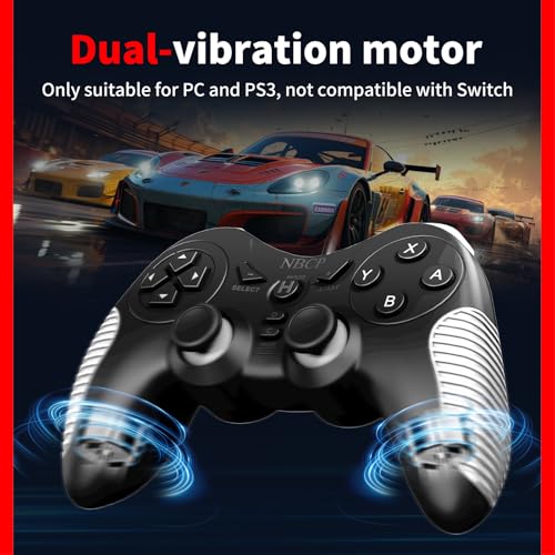 NBCP W5 Wired Controller for Switch 2,Switch,PC,PS3 Gamepad | Dual Vibration,Hall Effect Joystick,Turbo,Wake-up,C Button,Screenshot,10-Foot USB Cable,Plug and Play,Black