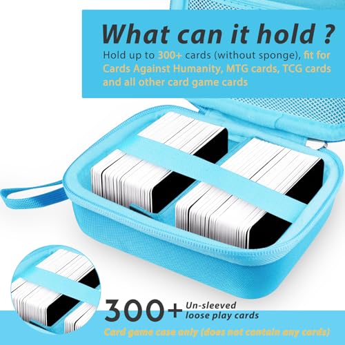 300+ Game Card Storage Case for UNO/Five Crowns/SKYJO Playing Card | Portable Card Deck Holder Box Compatible with Bicycle/Phrase 10/PlayMonster/Exploding Kittens Card Games, Blue (Case Only) - color: Blue