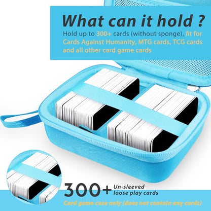 300+ Game Card Storage Case for UNO/Five Crowns/SKYJO Playing Card | Portable Card Deck Holder Box Compatible with Bicycle/Phrase 10/PlayMonster/Exploding Kittens Card Games, Blue (Case Only) - color: Blue