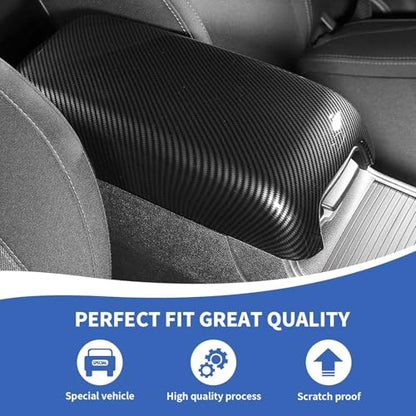 RAZPOY Center Console Cover Armrest Box Waterproof Protector Pet Pad Compatible with 2011-2024 Dodge Charger Interior Accessories Carbon Fiber