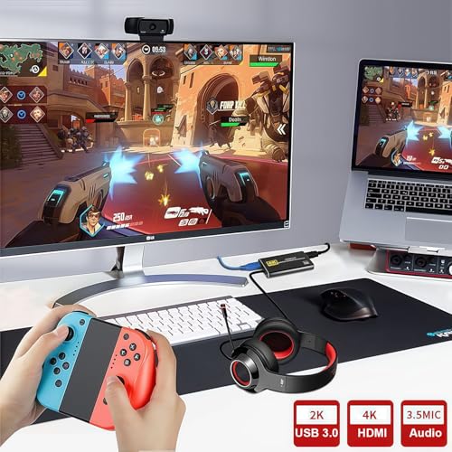 Capture Card for Streaming 4K HDMI Video Capture Card | Game Capture Card, 1080P 60FPS Video Capture Device, HDMI to USB 3.0 for Camera/Xbox/PS4/PS5/PC/OBS/PC/Mac Windows 10/11