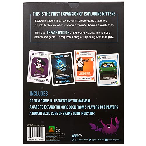 Imploding Kittens Expansion Set - A Russian Roulette Card Game, Easy Family-Friendly Party Games for Adults, Teens & Kids - 20 Card Add-on - style: Expansion: Imploding Kittens