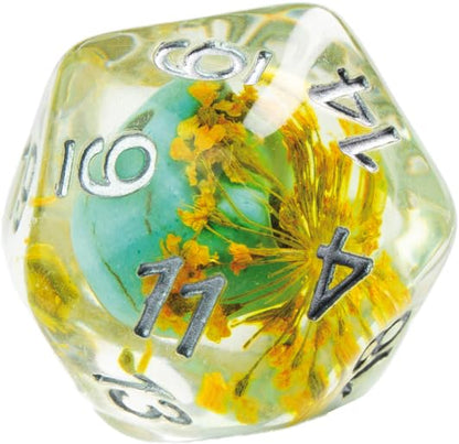 Gamegenic Embraced Series RPG Dice Set | Set of 7 Dice in a Variety of Sizes Designed for Roleplaying Games | Premium Quality Resin Dice with Unique Thematic Green Skull Design | Made by Gamegenic