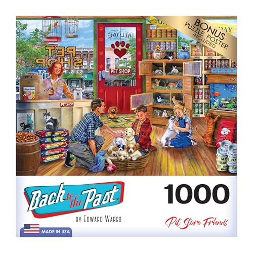 RoseArt - Back to The Past - Pet Store Friends - 1000 Piece Jigsaw Puzzle for Adults - style: Pet Store Friends