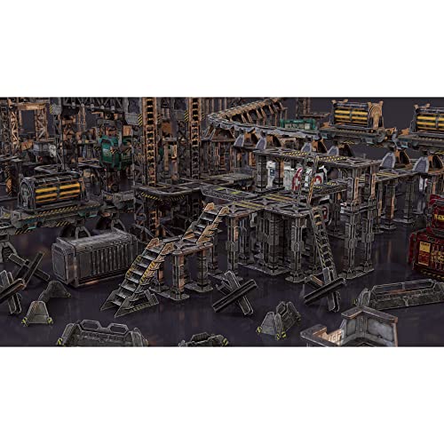 TinkerTurf Sci-Fi Terrain: Industrial Starter Set, Neutral Theme, Sturdy, Affordable, Great-Looking Full-Color Terrain, Quick and Easy to Assemble, Virtually Limitless Setups - style: Neutral