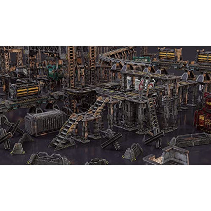 TinkerTurf Sci-Fi Terrain: Industrial Starter Set, Neutral Theme, Sturdy, Affordable, Great-Looking Full-Color Terrain, Quick and Easy to Assemble, Virtually Limitless Setups - style: Neutral