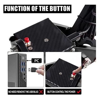Septpenta USB Handbrake, 2 in 1 Computer Simulation Racing Game Handbrake, 64 Bit Universal Handbrake, Plug and Play for G27 G25 G29 T500 T300, Windows(Red) - color: Red
