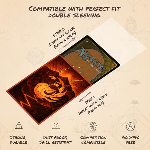Stained Glass Mountain MTG Card Sleeves (Smooth) - 104 Count Standard Size TCG Sleeves - Compatible with Magic The Gathering - Double Sleeving - Original Art Design, Premium Protection - color: Stained Glass Mountain