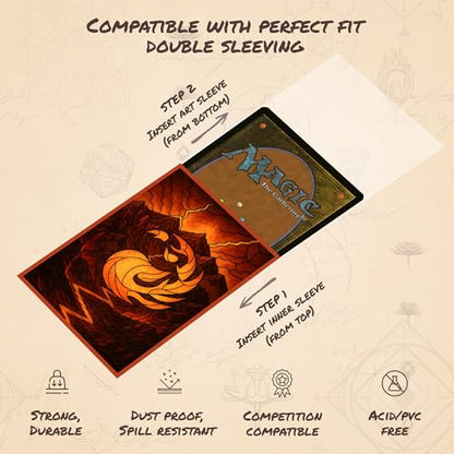 Stained Glass Mountain MTG Card Sleeves (Smooth) - 104 Count Standard Size TCG Sleeves - Compatible with Magic The Gathering - Double Sleeving - Original Art Design, Premium Protection - color: Stained Glass Mountain