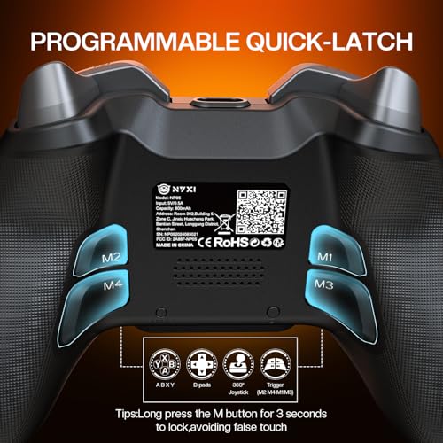NYXI Flexi Wireless PC Gaming Controller, 1000Hz Polling Rate Hall Effect Joystick, Interchangeable D-pad&Left Joystick, 4 Mppable Buttons, Adjustable Turbo/Vibration for PC/Switch/iOS/Android | 1000Hz Polling Rate, Hall Effect Joystick, Interchangeable D