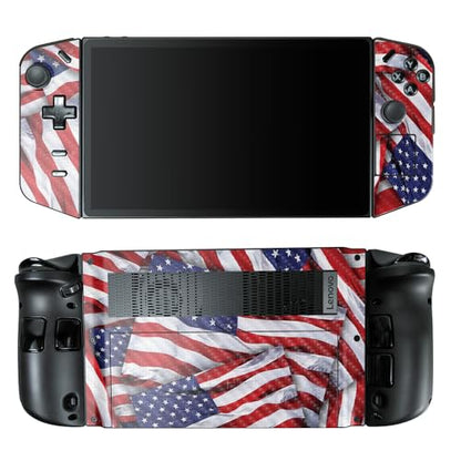 Carbon Fiber Gaming Skin Compatible with Lenovo Legion Go - Patriot - Premium 3M Vinyl Protective Wrap Decal Cover - Easy to Apply | Crafted in The USA by MightySkins - color: Patriot, style: Carbon Fiber Textured Finish