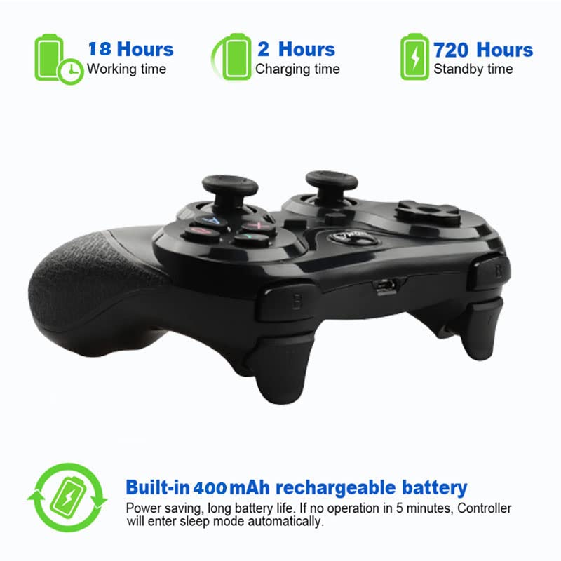 Android Game Controller Key Mapping Function Wireless Gaming Controller Gamepad for PUBG Mobile, Call of Duty Mobile, Android Phone/Tablet, Samsung, Redmi, Motorola, One+ - Not for iOS/PC (Black) - color: Dark Black