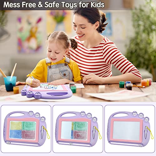 AiTuiTui Magnetic Drawing Board Toddler Toys for Girls Gifts, Erasable Sketch Writing Doodle Pad Travel Games for Kids in Car, Early Education Learning Skill Development Toys for Kids Toddlers - color: Purple