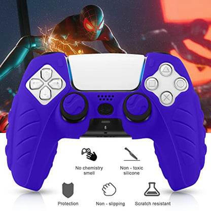 SIKEMAY PS5 Controller Cover, 2Pcs Anti-Slip PS5 Controller Skin with 4 Grips, Soft Silicone Protective Case for PS5 Controller, PS5 Controller Skin for Wireless Controller (Purple)