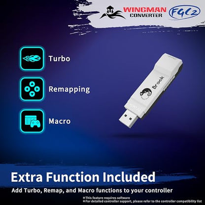 Brook Wingman FGC2 Converter with Keychain-Arcade Joystick Adapter Gamepad for PS5 & PC, Supports All PS5 Games (Official Exclusive Version)