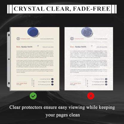 Page Protectors for 3 Ring Binder, Sheet Protectors 8.5 x 11 Inch, 200 Per Box Clear Sheet Protectors for 3 Ring Binder, Plastic Sleeves for Paper 8.5x11 Heavy Duty, Top Load & Reinforced 3-Hole.