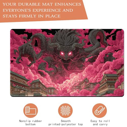 MTG Playmat,With Waterproof Storage black Bag Szie 60 x 35CM , With Zone MTG playmat Stitched Edges Game Play Mat Trading Card Game Playmats TCG Game Mat (No Zone,9) - color: 9, size: No Zone