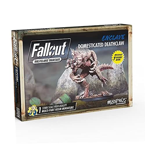 Modiphius Entertainment Ltd Fallout Wasteland Warfare: Enclave-Domesticated Deathclaw - 1 Miniature, 32mm Unpainted Figure, Captial Wave, RPG - style: Deathclaw
