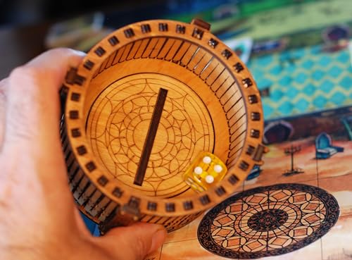 Wooden Dice Shaker Tower Barrel with Acrylic Window – Handmade Plywood Dice Roller, Eco Oil Finish – Perfect for Board Games, D&D, RPG, Tabletop, Gift for Gamers