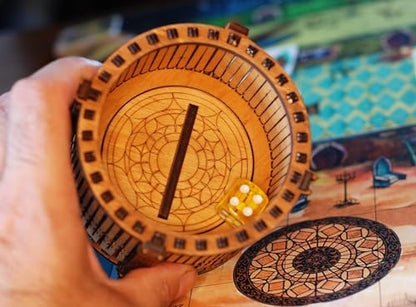 Wooden Dice Shaker Tower Barrel with Acrylic Window – Handmade Plywood Dice Roller, Eco Oil Finish – Perfect for Board Games, D&D, RPG, Tabletop, Gift for Gamers