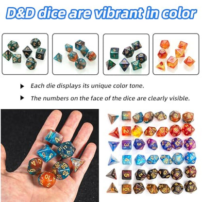 28-Piece DND Dice Set with 4Pcs 3D Printed Dragon Eggs | Fidget RPG Polyhedral Dice, Ideal Party Favors for DND & MTG Tabletop Games - color: 4colors-b