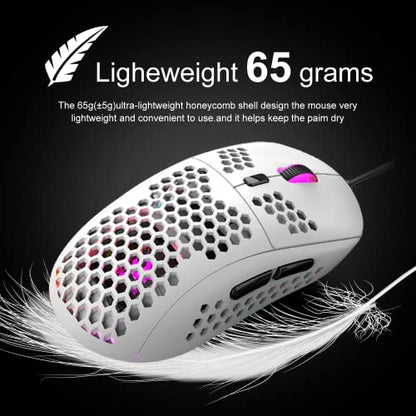 60% Gaming Keyboard and Mouse Combo Samll Mini RGB Backlight Mechanical Feeling and Mechanical RGB 6400 DPI Honeycomb Optical Mouse,Gaming Mouse pad for Gamers and Typists (White & Blue) - color: White & Blue