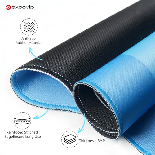 excovip Blue Mahjong Mat for Table, 32.5" x 32.5" Non-Slip Noise Reduction Mahjong Mat for Gifts, Mahjong, Poker, Board Games, Dominoe 1074 - color: 32.5x32.5inch-blue