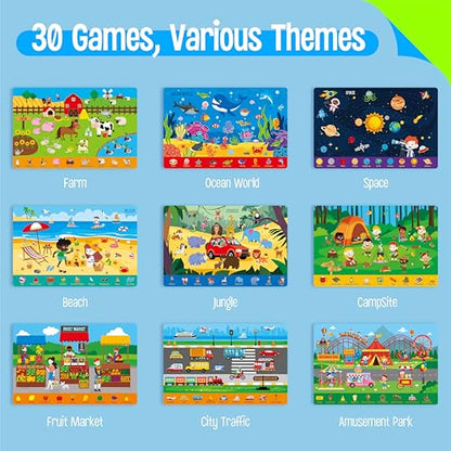SpriteGru Search & Find Book, 30 Dry Erase Activities Game Pad, Reusable & Erasable Montessori Learning Toy Educational Games Autism Sensory Toys for Preschool Girls and Boys Ages 3, 4, 5, 6 - style: Search & Find