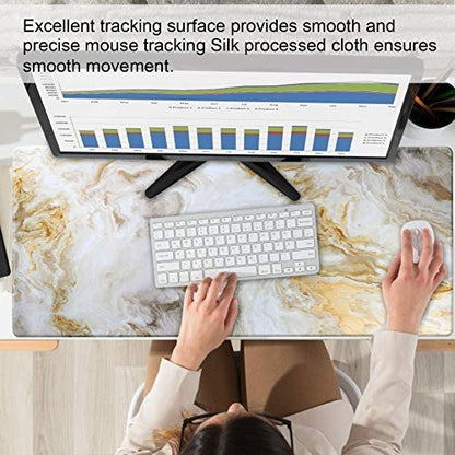 Large Gaming Mouse Pad with Stitched Edges,[27.5x11.8In] Extended Mouse Pad with Non-Slip Natural Rubber Base for Gamer/Desktop/Office/Home (70x30 Marble) - color: 70x30 Marble