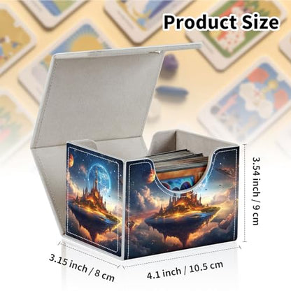Stylish MTG Deck Box for 110+ Cards, Magnetic Commander Deck Case with Bonus Game Card Pouch, Durable Storage for TCG and Sleeved Magic Cards, Fantasy Space - color: Fantasy Space