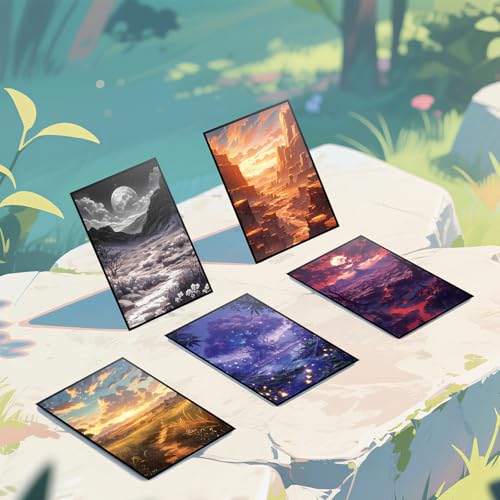 MTG Card Sleeves - Pleatau(Red White) - Fantasy Dual Lands Series - Ultra Clear Front & Matte Finish Back, 100 Count Standard Size TCG Art Sleeves for Magic The Gathering - color: Pleatau(red White)