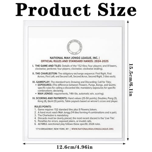 2Pcs Waterproof Mahjong Card Holder Protector Clear 6.1 × 4.96In | 2026, Durable Protective Cover Holder, Frosted Plastic, For NMJL Extra Large Cards, Mahjongg Accessories Gifts