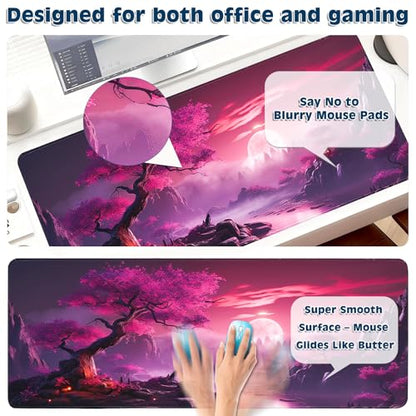 Gaming Mouse Pad, Desk Mat for Keyboard and Mouse, Large Mouse Pad for Desk, Computer Mousepad - color: Full Moon 3