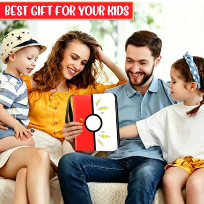 Collectible Trading Card Albums, 400 Card Holders with 50 Removable Sleeves, Portable 4 Pockets Collectible Trading Card Binder, PU Card Collection Binder for MTG, TCG, Sport Card, Game Cards - color: STRONG RED