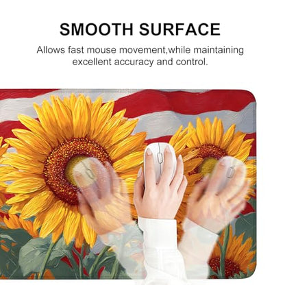 Mouse Pad, Large Anti-Slip with Stitched Edges Desk Mat Desktop Laptop Computer Desk Keyboard Mat,Table Protector Blotter Mat (Sunflower, 35.4" x 15.7") - color: Sunflower, size: 35.4" x 15.7"