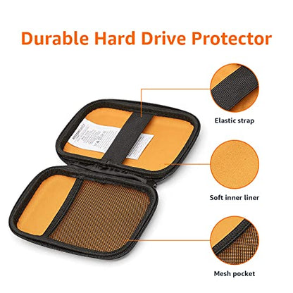 Amazon Basics Portable External Hard Drive Carrying Case with Mesh Storage, Protection, Secure Strap, Black - style: External Hard Drive Case