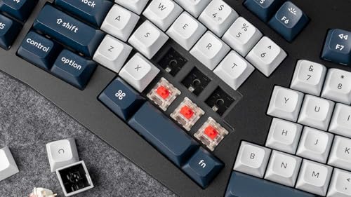 Keychron Q13 Max Alice QMK Wireless Custom Ergonomic Mechanical Keyboard | BT5.2/2.4GHz/USB-C, Hot Swappable Red Switch, PBT Keycap, RGB Backlight, Knob, Mac&Windows Compatible, Ergonomic Design