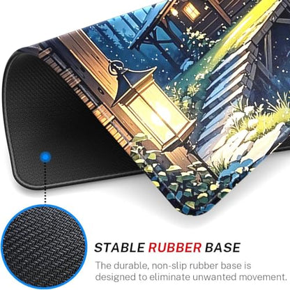 MTG Playmat- Stitched Edges Forest TCG Playmat-Non-Slip Landscape Play Mat Smooth Surface Rubber Base Board Game Mousepad 24x14 inches for Trading Card Game Playing with Storage Bags - color: Snow House