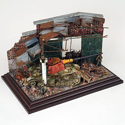 Segolike 1/35 Scale Wood Ruins Diorama Model Kit, DIY Miniature Building Scene for Sand Table Layouts