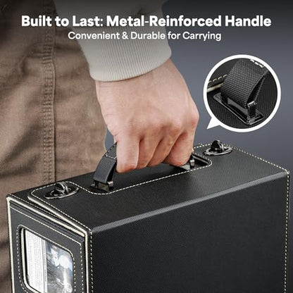 Kabinka Commander Deck Box for MTG with Handle, Multi Deck Case | with Large Dice Tray Fits 400+ Double-Sleeved Cards, 5 IN 1 TCG Card Storage Box, 35PT Card Holders (Black Gold) - color: Black Gold